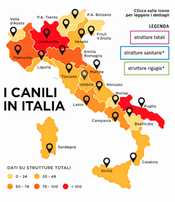 mappa canili Italiani